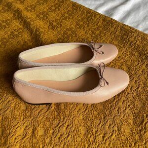 J. Crew Pale Pink Zoe Leather Ballet Flats